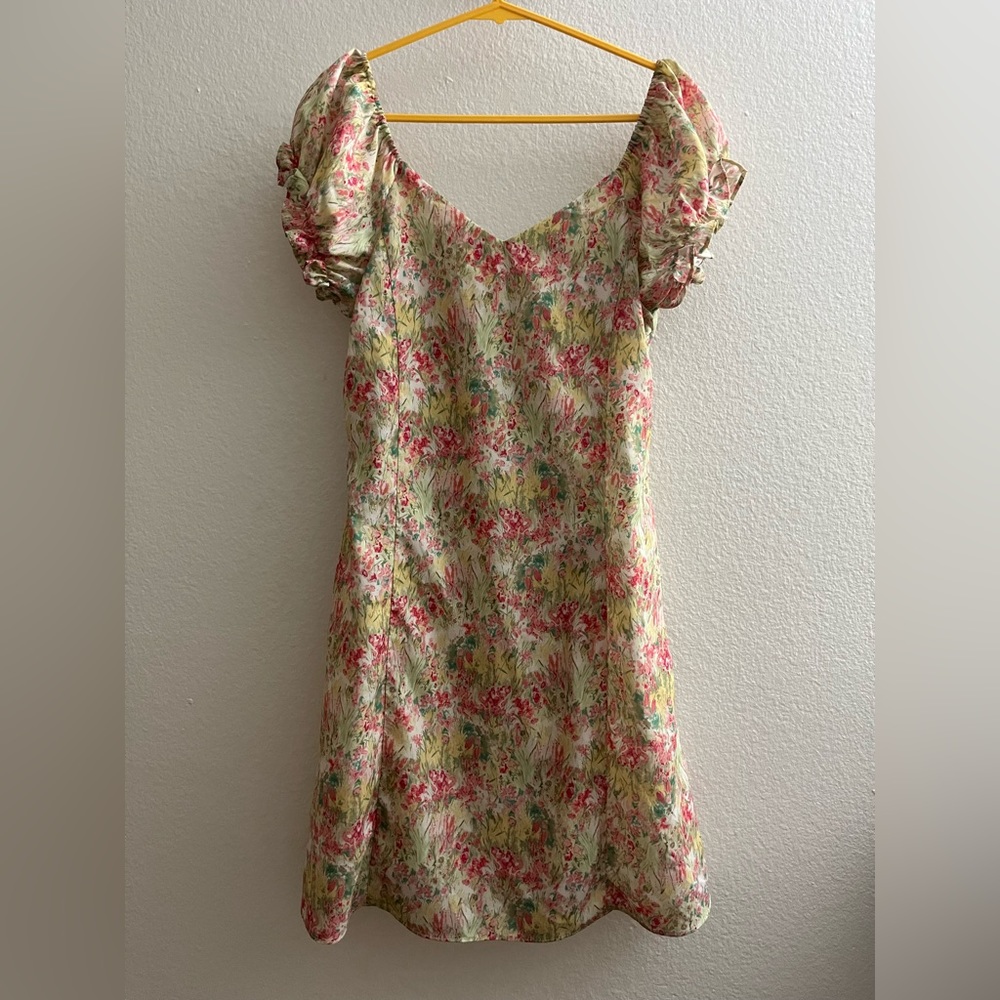 Floral Mini Dress, Small Size